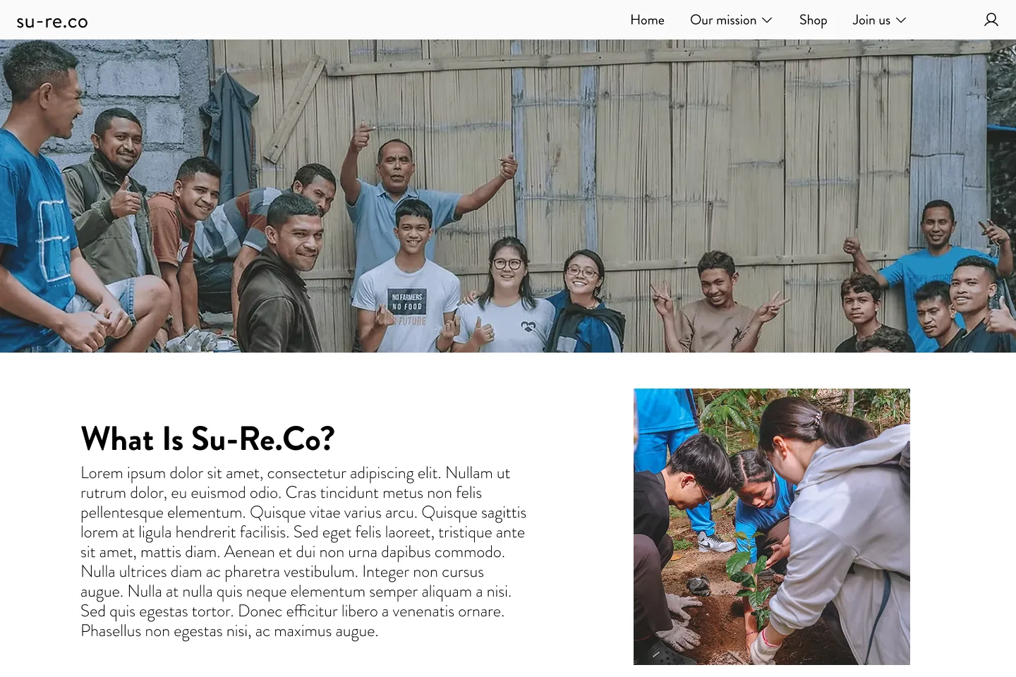 Cuplikan tampilan project su-re.co (1 dari 3)