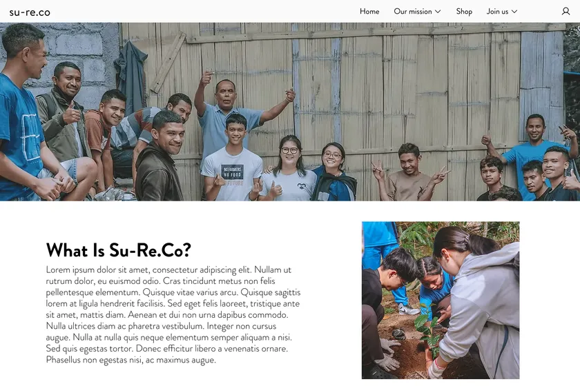 Cuplikan tampilan project su-re.co