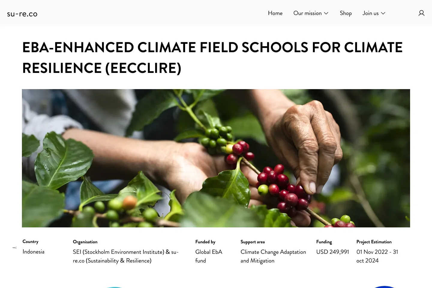 Cuplikan tampilan project su-re.co (2 dari 3)